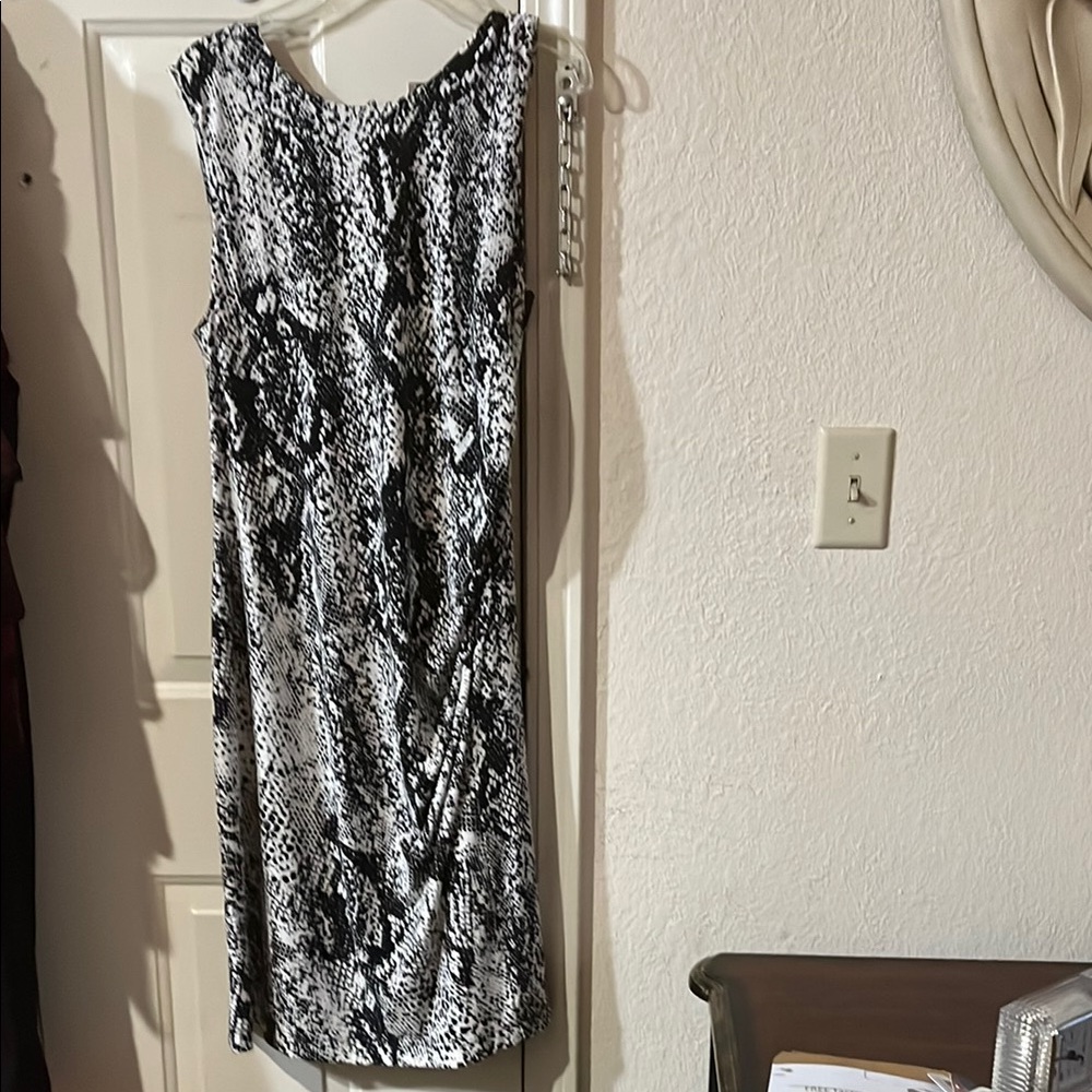 Elegant Black and White Sleeveless Dress
